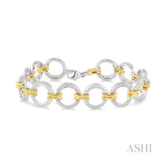 ASHI Silver Circle Diamond Fashion Bracelet 85358PPSSSLTB