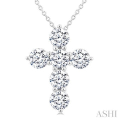 ASHI 6 Stone Cross Diamond Fashion Pendant 960C0PPFGPDWG-1.50