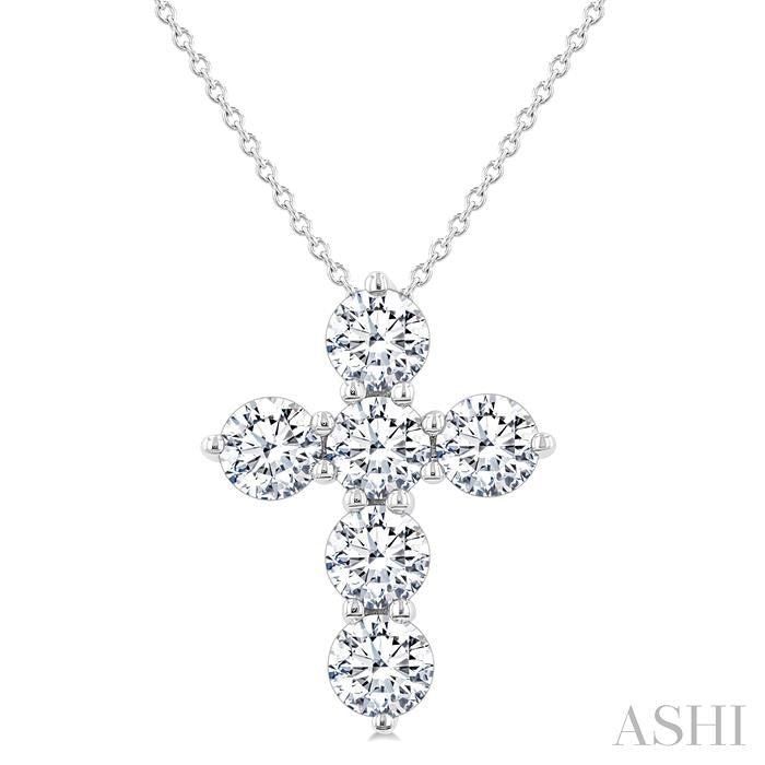 ASHI 6 Stone Cross Diamond Fashion Pendant 960C0PPFGPDWG-2.00