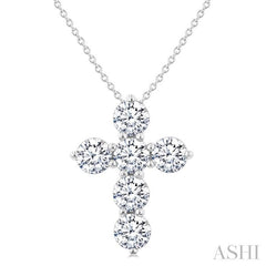 ASHI 6 Stone Cross Diamond Fashion Pendant 960C0PPFGPDWG-2.00