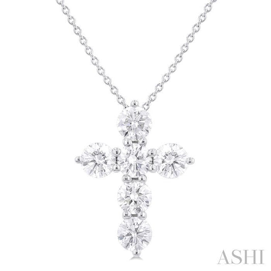 ASHI 6 Stone Cross Diamond Fashion Pendant 960C0PPFHPDWG-1.50