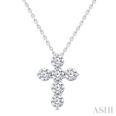 ASHI 6 Stone Cross Diamond Fashion Pendant 960C2PPFGPDWG