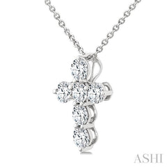 ASHI 6 Stone Cross Diamond Fashion Pendant 960C3PPFGPDWG
