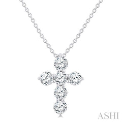 ASHI 6 Stone Cross Diamond Fashion Pendant 960C3PPFGPDWG