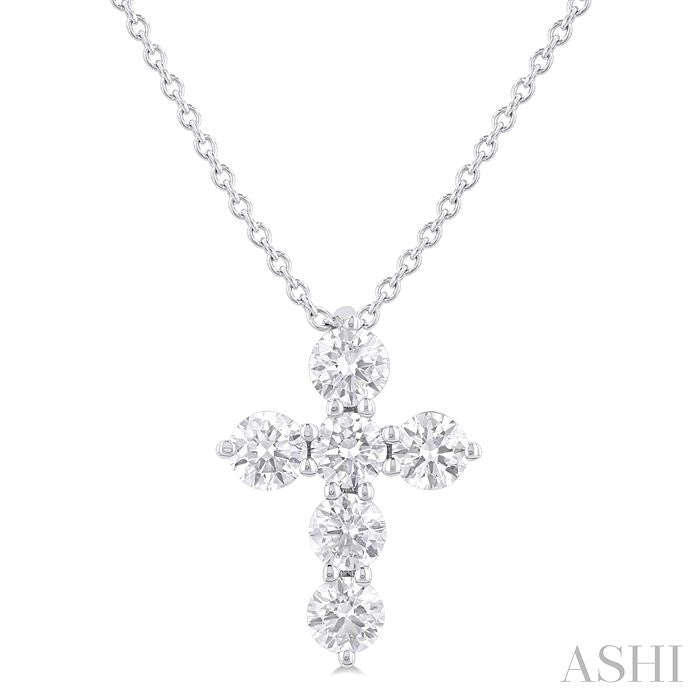ASHI 6 Stone Cross Diamond Fashion Pendant 960C3PPFHPDWG
