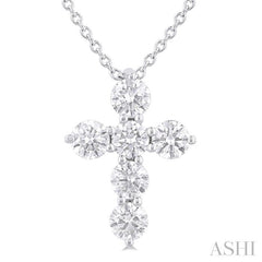 ASHI 6 Stone Cross Diamond Fashion Pendant 960C3PPFHPDWG