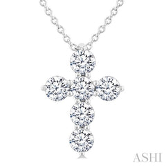 ASHI 6 Stone Cross Diamond Fashion Pendant 960C3PPFVPDWG