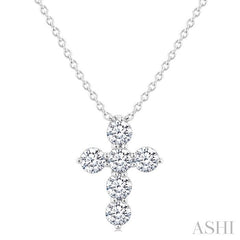 ASHI 6 Stone Cross Diamond Fashion Pendant 960C5PPFGPDWG