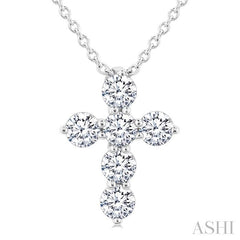 ASHI 6 Stone Cross Diamond Fashion Pendant 960C5PPFVPDWG