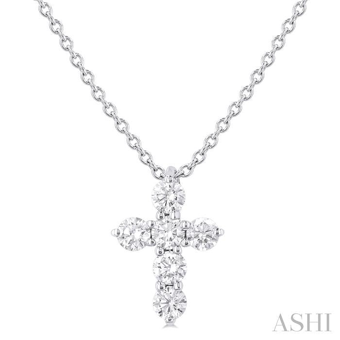 ASHI 6 Stone Cross Diamond Fashion Pendant 960C6PPFHPDWG