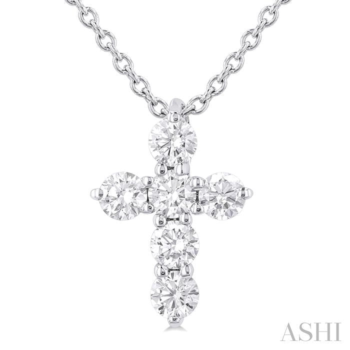 ASHI 6 Stone Cross Diamond Fashion Pendant 960C6PPFHPDWG