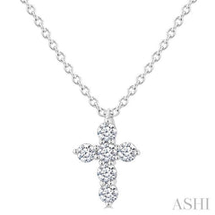 ASHI 6 Stone Cross Diamond Fashion Pendant 960C8PPFGPDWG
