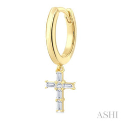 ASHI Cross Petite Diamond Fashion Hoop Earrings 960D7PPTGERYG