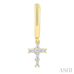 ASHI Cross Petite Diamond Fashion Hoop Earrings 960D7PPTGERYG