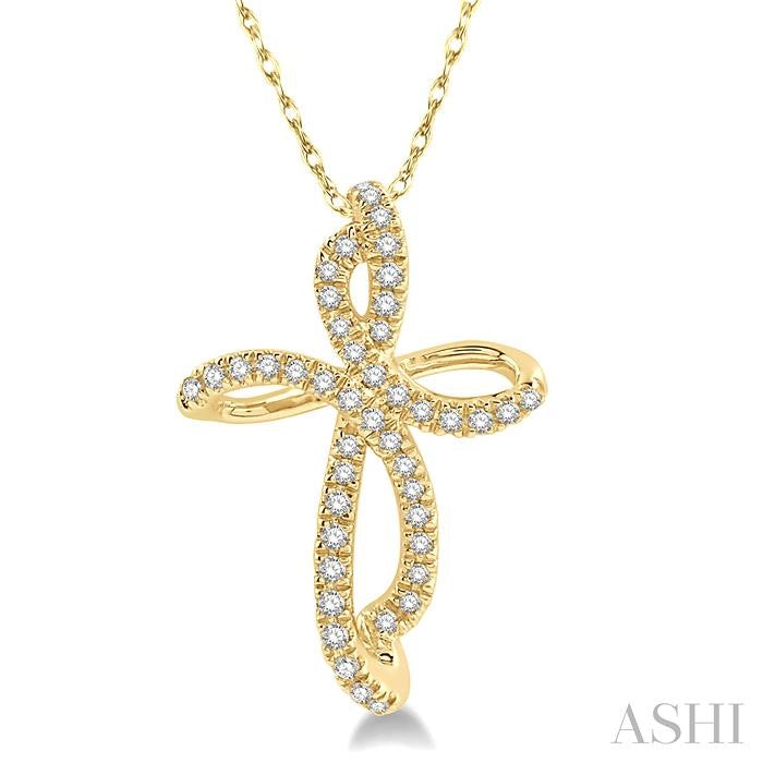 ASHI Cross Diamond Fashion Pendant 96108PPTSPDYG
