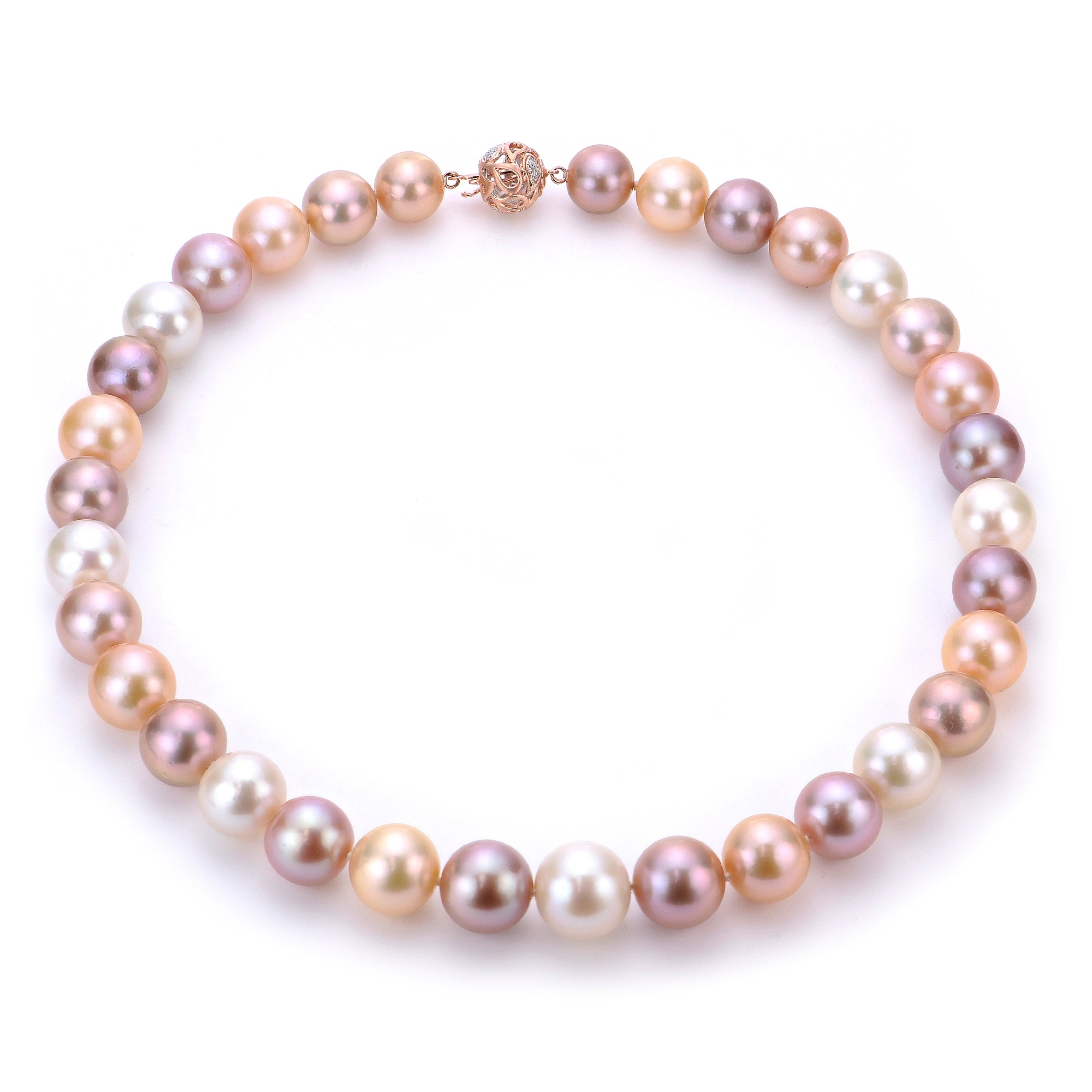 Parkplace Pearls 14KT Rose Gold Freshwater Pearl Necklace 961375/RG-DIA