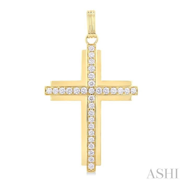 ASHI Cross Diamond Fashion Pendant 961C0PPFGPDYG-2.00