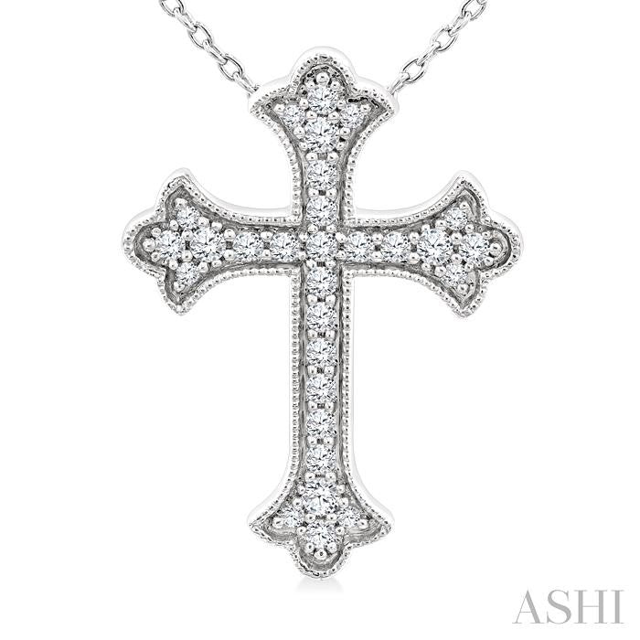 ASHI Cross Petite Diamond Fashion Pendant 961D7PPTGPDWG