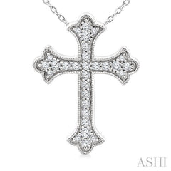ASHI Cross Petite Diamond Fashion Pendant 961D7PPTGPDWG