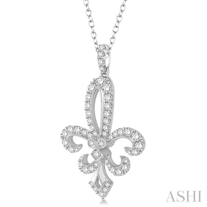 ASHI Fleur De Lis Diamond Pendant 96200PPFGPDWG-1.50