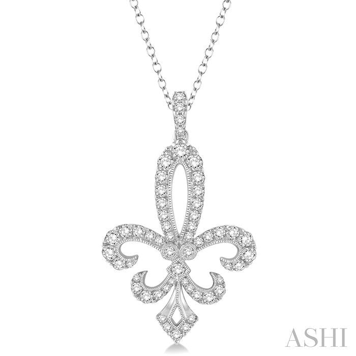 ASHI Fleur De Lis Diamond Pendant 96200PPFGPDWG-1.50