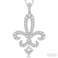 ASHI Fleur De Lis Diamond Pendant 96200PPFGPDWG-1.50