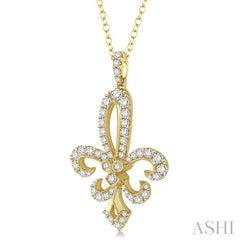 ASHI Fleur De Lis Diamond Pendant 96200PPFGPDYG-1.50