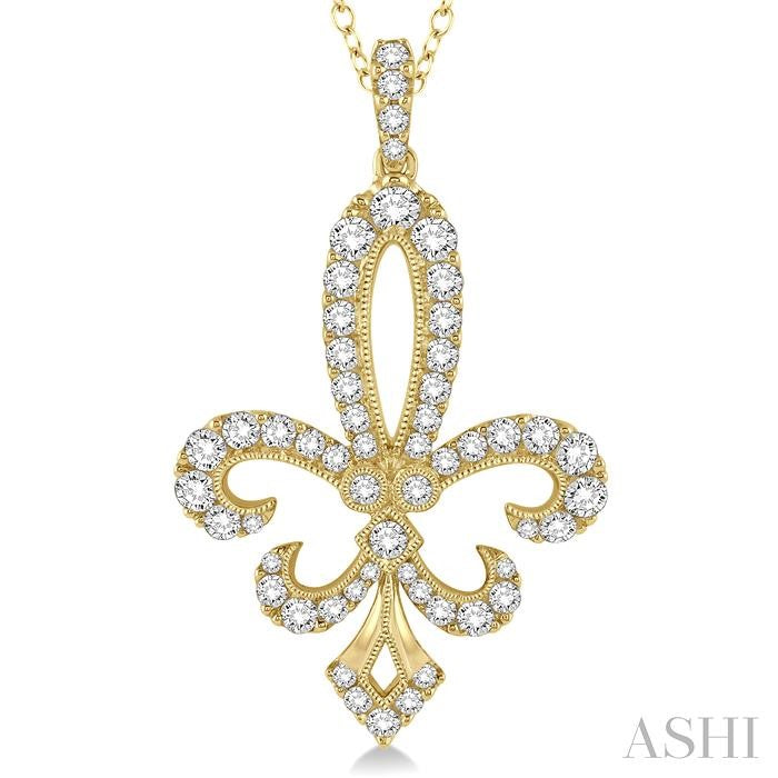 ASHI Fleur De Lis Diamond Pendant 96200PPFGPDYG-1.50
