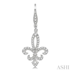 ASHI Fleur De Lis Diamond Earrings 96202PPFVERWG