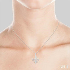 ASHI Fleur De Lis Diamond Pendant 96210PPFVPDWG-1.75