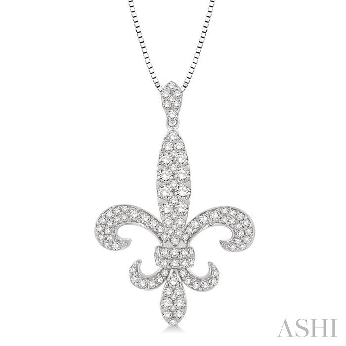 ASHI Fleur De Lis Diamond Pendant 96212PPFHPDWG