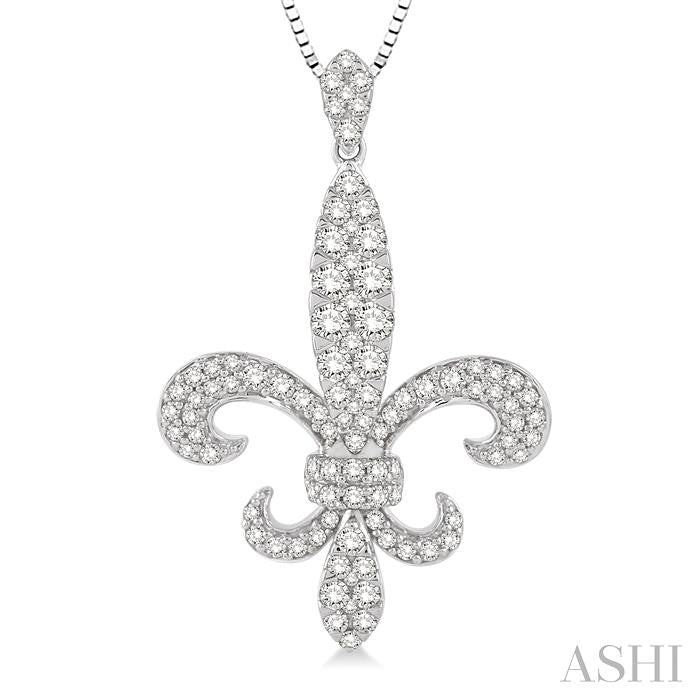 ASHI Fleur De Lis Diamond Pendant 96212PPFHPDWG