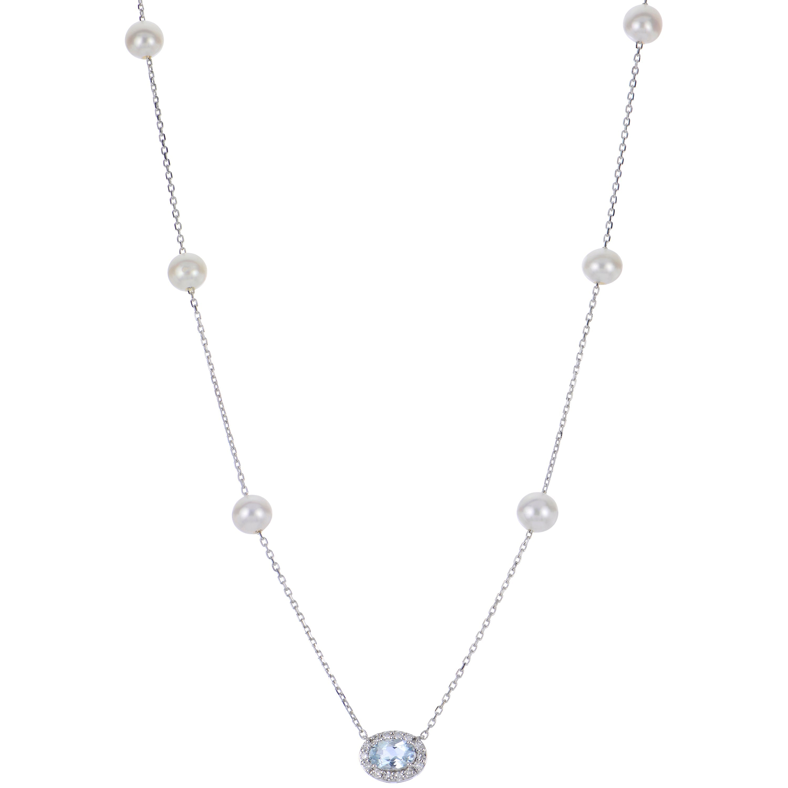 Parkplace Pearls 14KT White Gold Freshwater Pearl Necklace 962154/FWWHAA