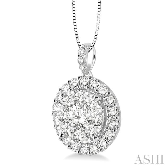 ASHI Round Shape Halo Lovebright Essential Diamond Pendant 96291PPFGPDWG