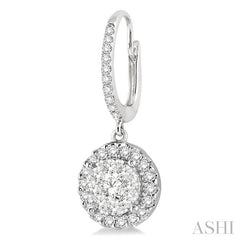 ASHI Round Shape Halo Lovebright Essential Diamond Earrings 96293PPFGERWG