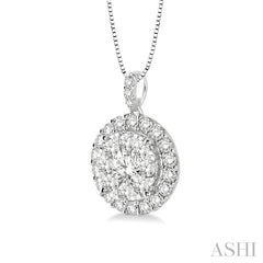 ASHI Round Shape Halo Lovebright Essential Diamond Pendant 96293PPFGPDWG