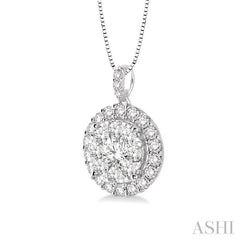 ASHI Round Shape Halo Lovebright Essential Diamond Pendant 96293PPFVPDWG