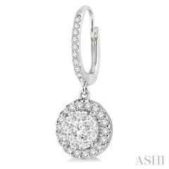 ASHI Round Shape Halo Lovebright Essential Diamond Earrings 96294PPFGERWG