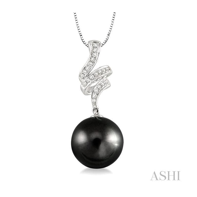 ASHI Black Pearl & Diamond Fashion Pendant 56648PPFCPDBPWG