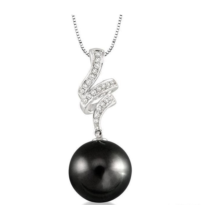 Parkplace Jewelers Black Pearl & Diamond Fashion Pendant 56648PPFCPDBPWG