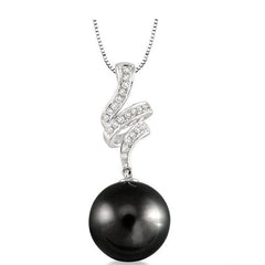 Parkplace Jewelers Black Pearl & Diamond Fashion Pendant 56648PPFCPDBPWG