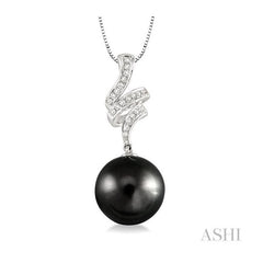 ASHI Black Pearl & Diamond Fashion Pendant 56648PPFCPDBPWG