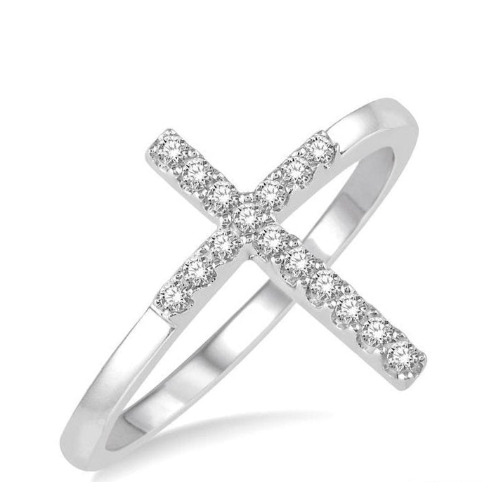 Parkplace Jewelers Stackable Cross Petite Diamond Fashion Ring 34318PPTXWG