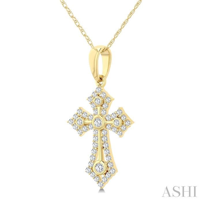 ASHI Cross Diamond Fashion Pendant 963C6PPTGPDYG