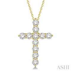 ASHI Cross Diamond Fashion Pendant 96450PPFHPDYG-1.50
