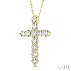 ASHI Cross Diamond Fashion Pendant 96450PPFHPDYG-2.00