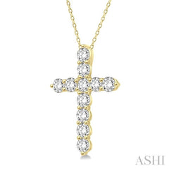 ASHI Cross Diamond Fashion Pendant 96453PPFHPDYG