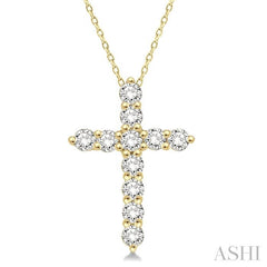 ASHI Cross Diamond Fashion Pendant 96453PPFHPDYG