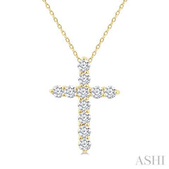 ASHI Cross Diamond Fashion Pendant 96455PPFHPDYG