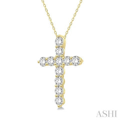 ASHI Cross Diamond Fashion Pendant 96456PPFHPDYG